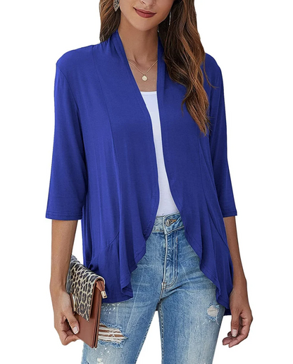 Gilet Femme Ouvert Tissu Doux Casual