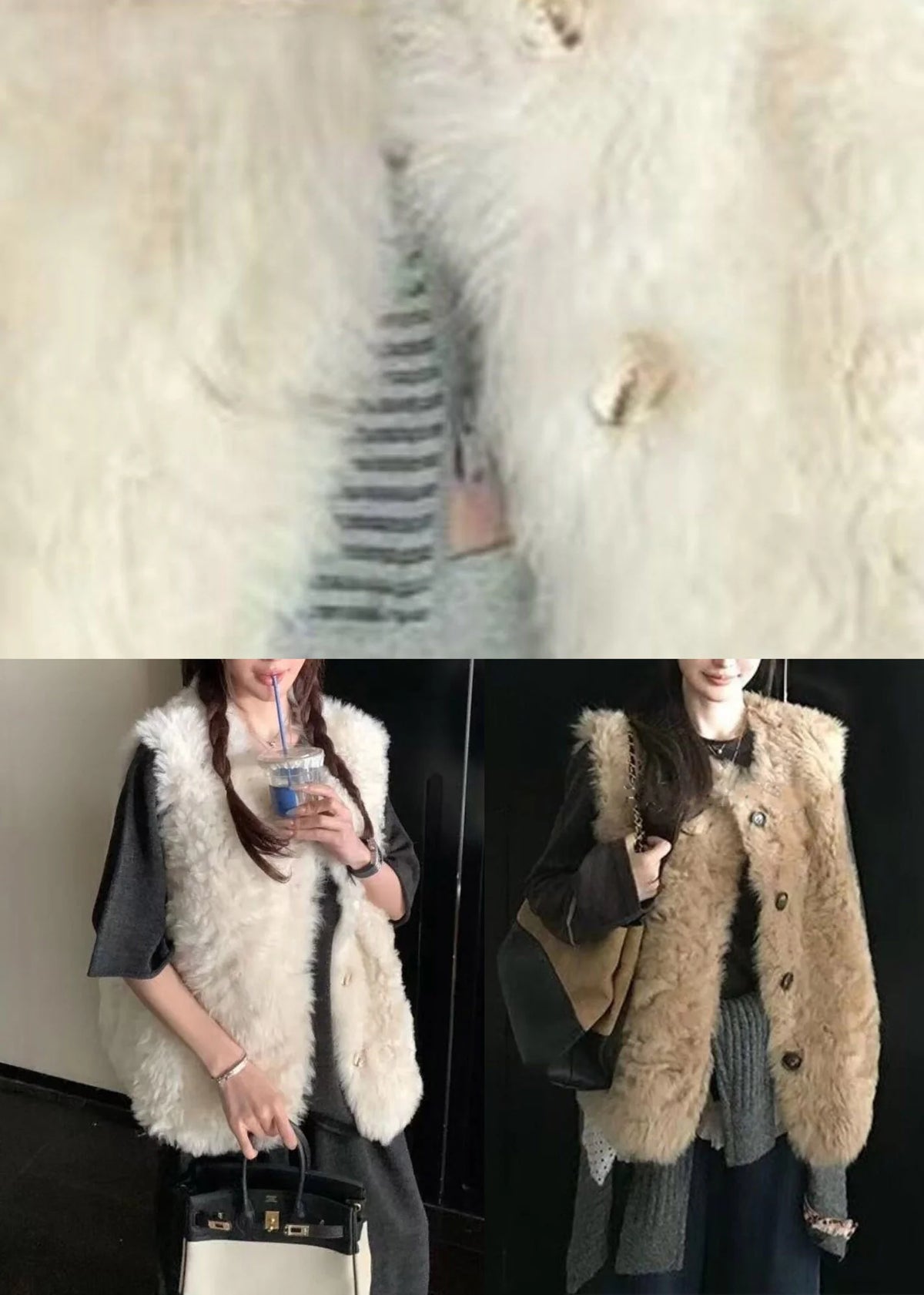 Gilet Femme Patchwork Automnal Col Rond 4