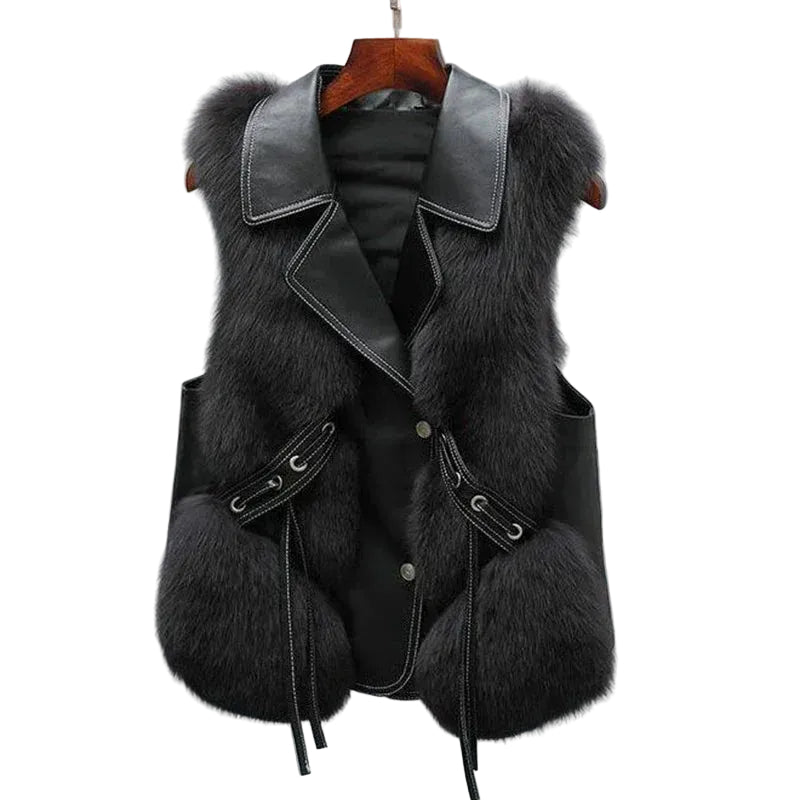 Gilet Femme en Fourrure Royale Chic 3