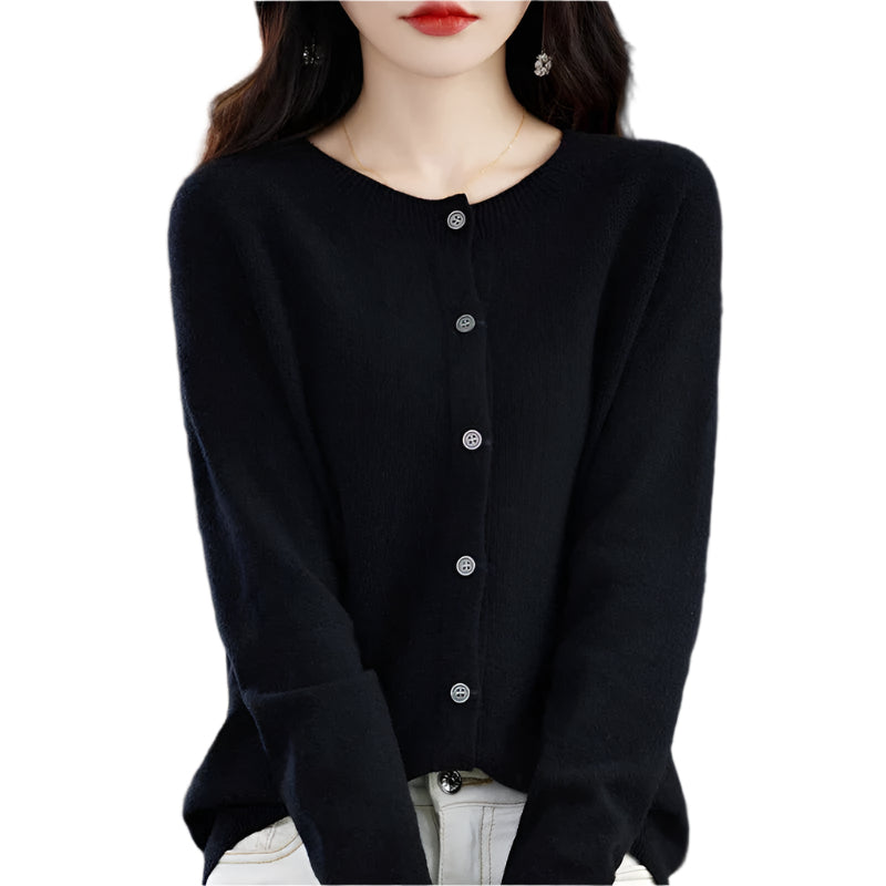 Gilet Femme en Laine à Col Ronde