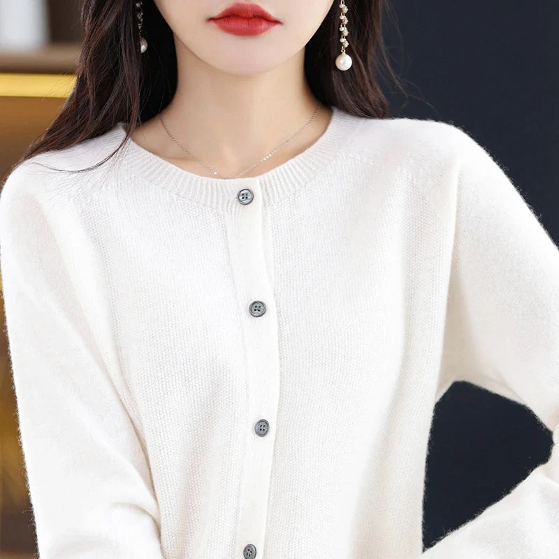 Gilet Femme en Laine à Col Ronde