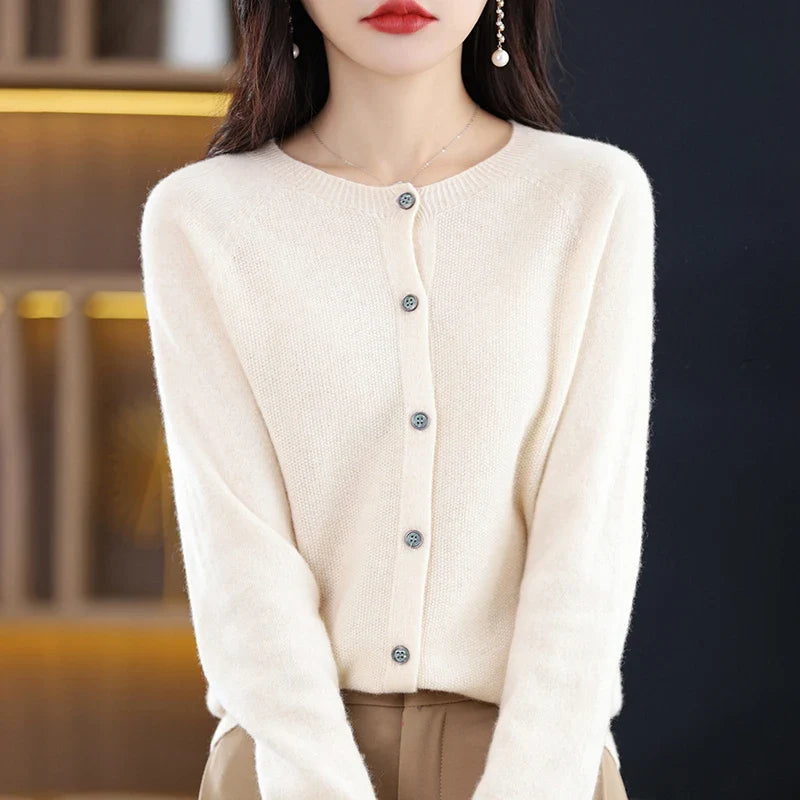 Gilet Femme en Laine à Col Ronde