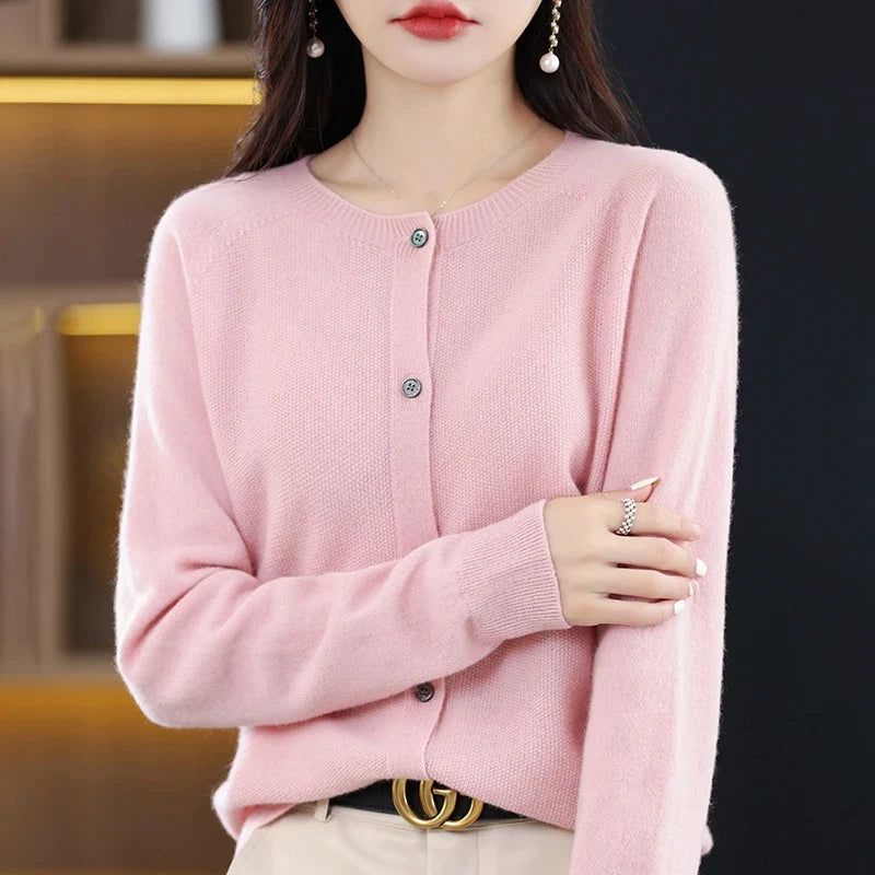 Gilet Femme en Laine à Col Ronde