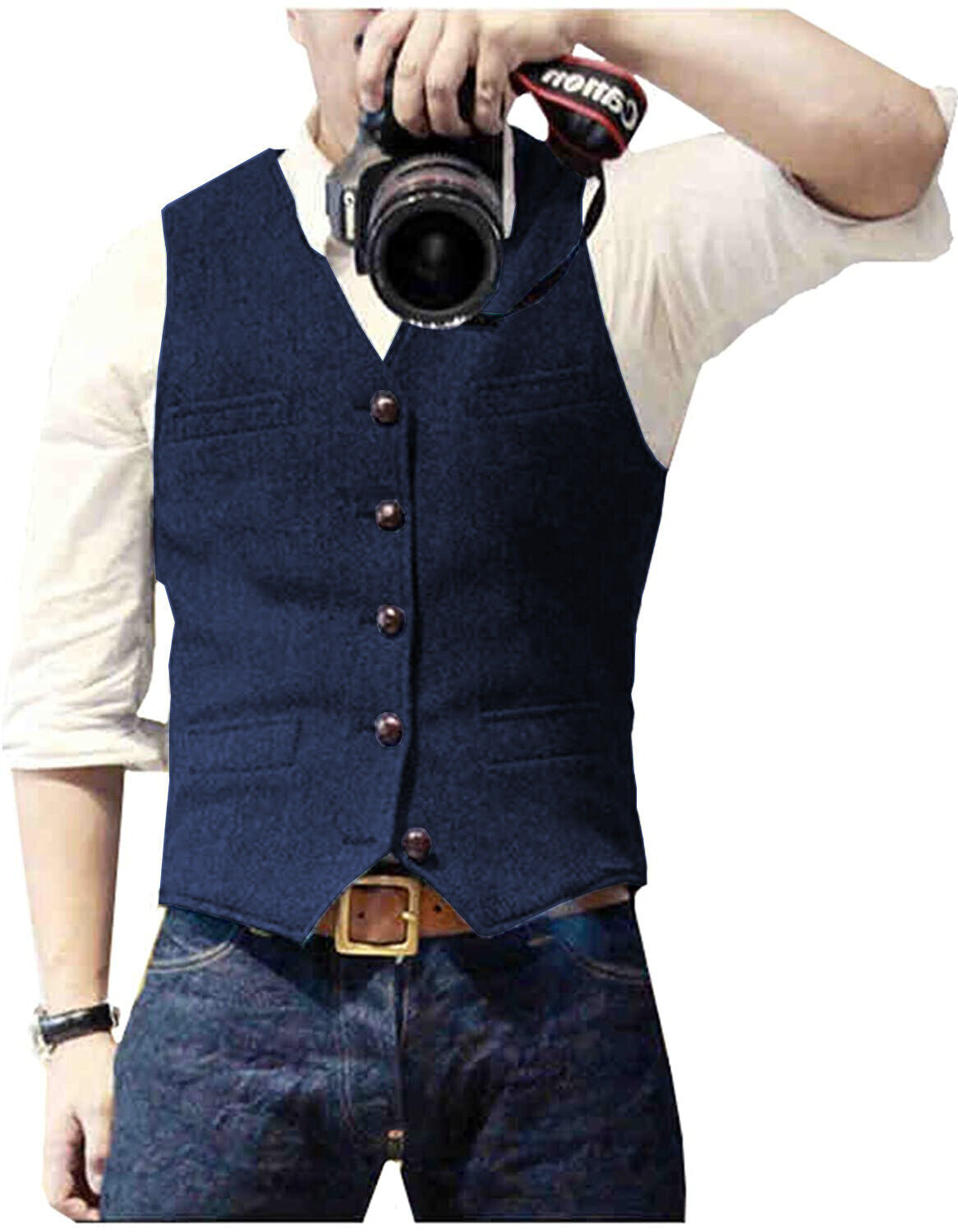 Gilet Homme Sans Manche Ajusté en Tissu de Haute Qualité 1