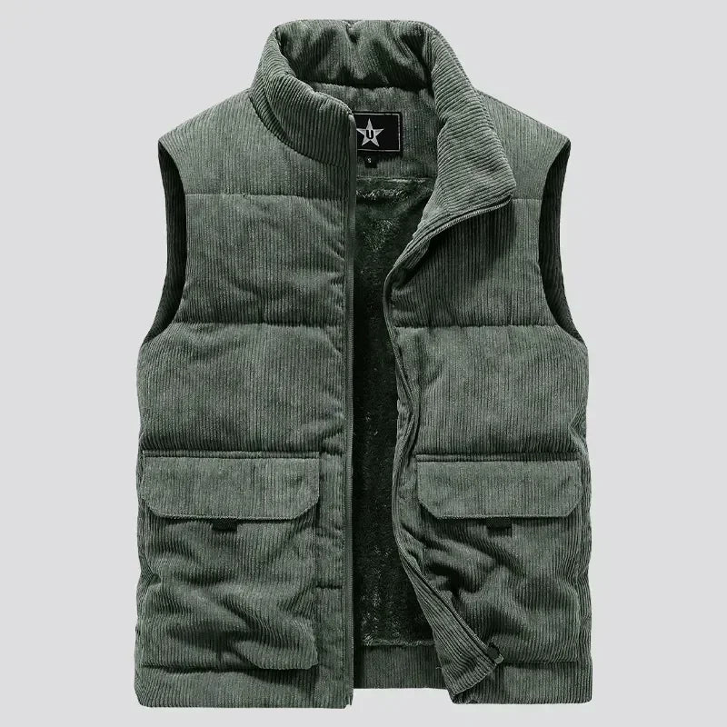 Gilet Homme Sans Manche Moderne avec Poches Utilitaires et Col Montant 1