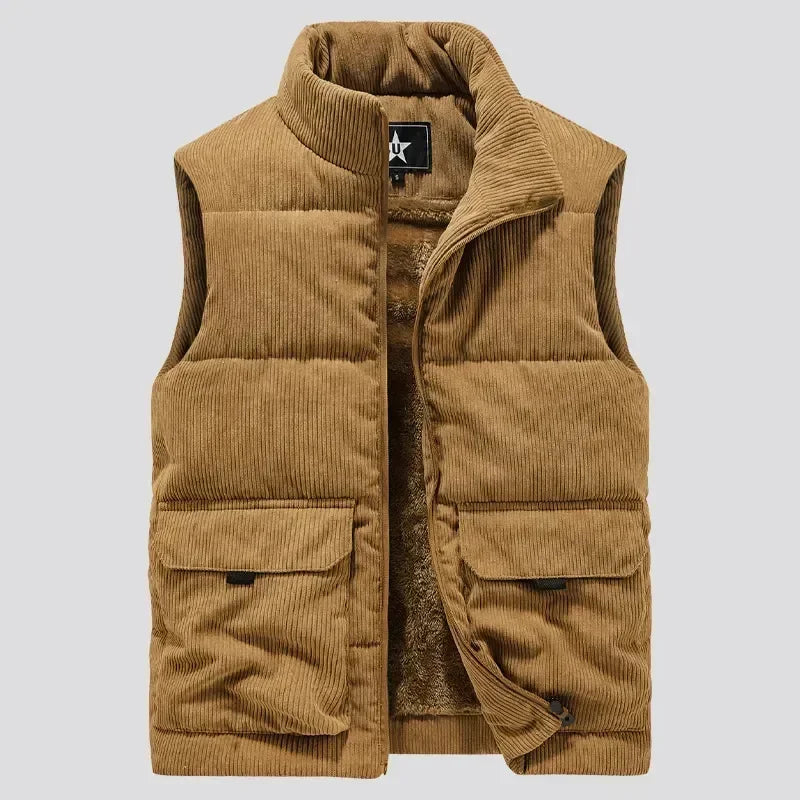 Gilet Homme Sans Manche Moderne avec Poches Utilitaires et Col Montant 2