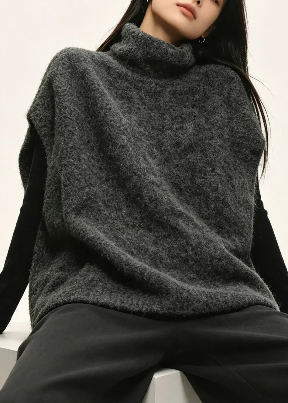 Gilet Long Femme Décontracté Uni pour Automne 1