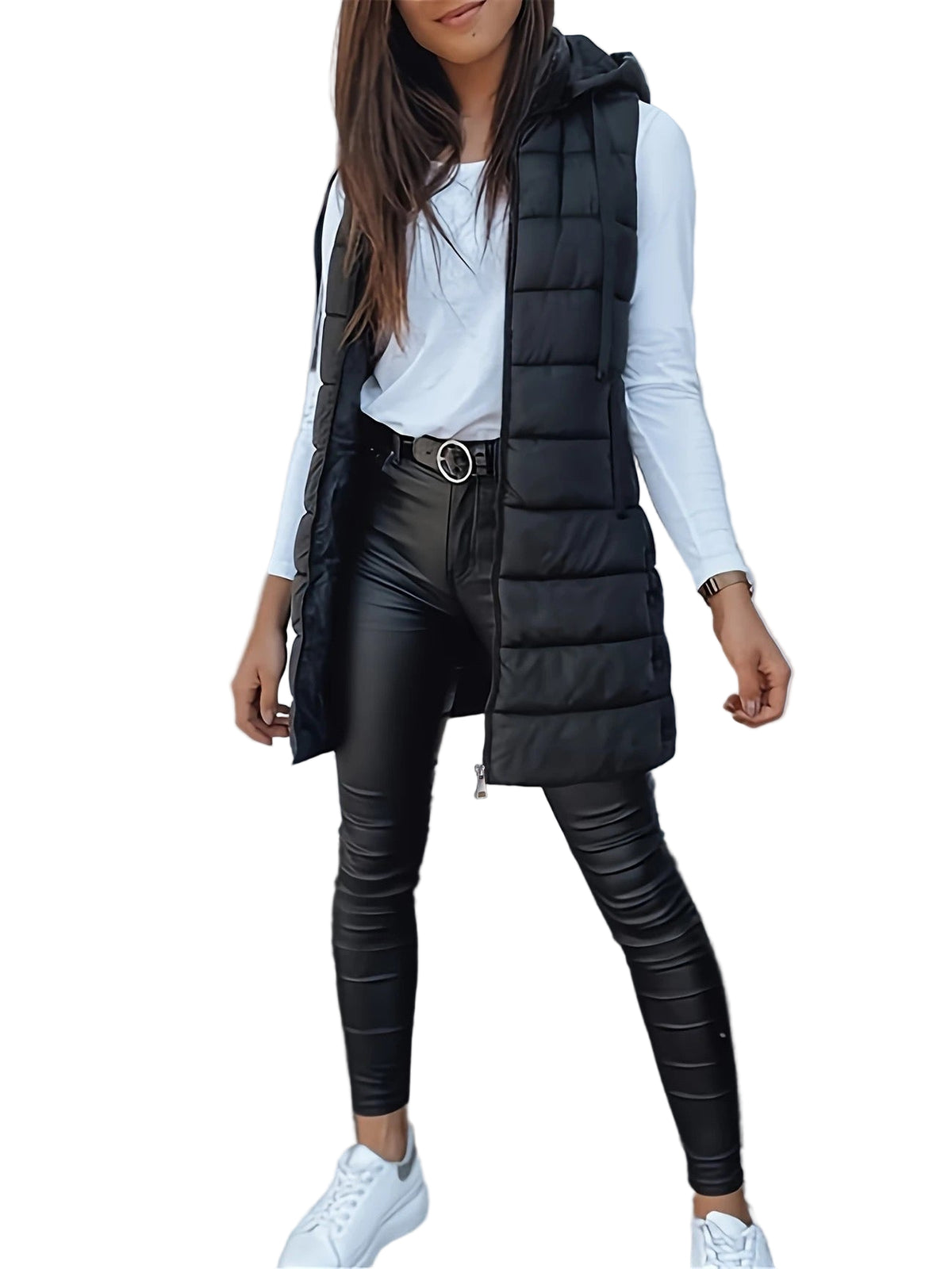 Gilet Long à Capuche pour Femme 0