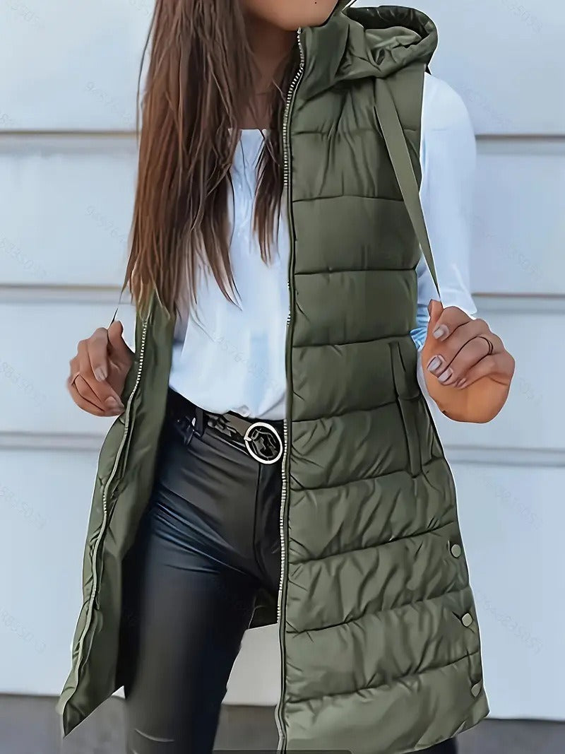 Gilet Long à Capuche pour Femme 1
