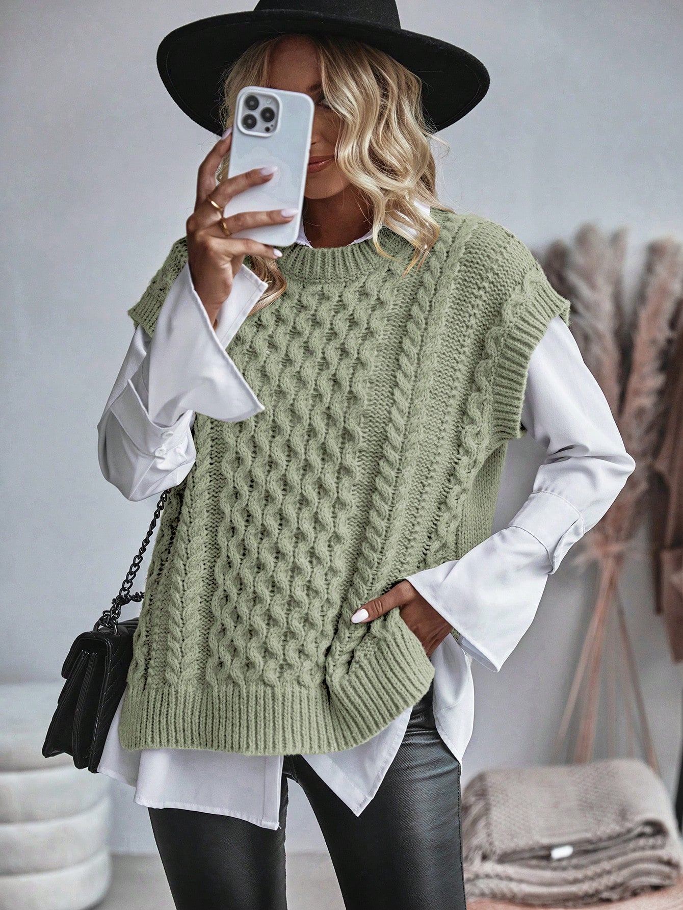 Gilet Sans Manche Femme en Tricot Motif Câble, Confortable et Élégant 9