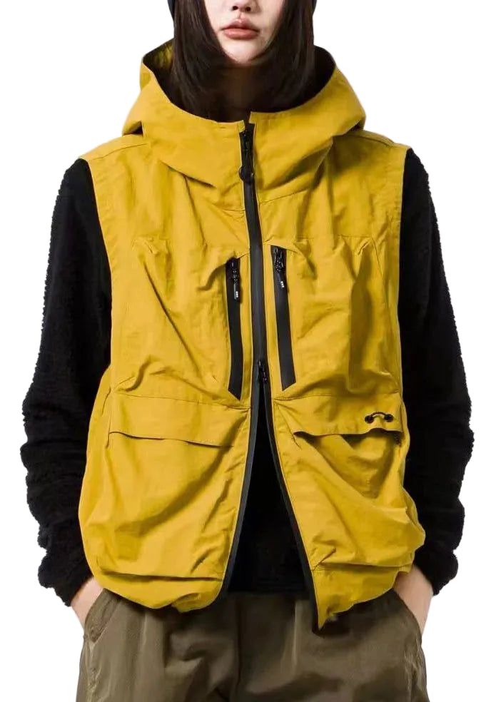 Gilet à capuche pour femme style bohème avec fermeture éclair 0