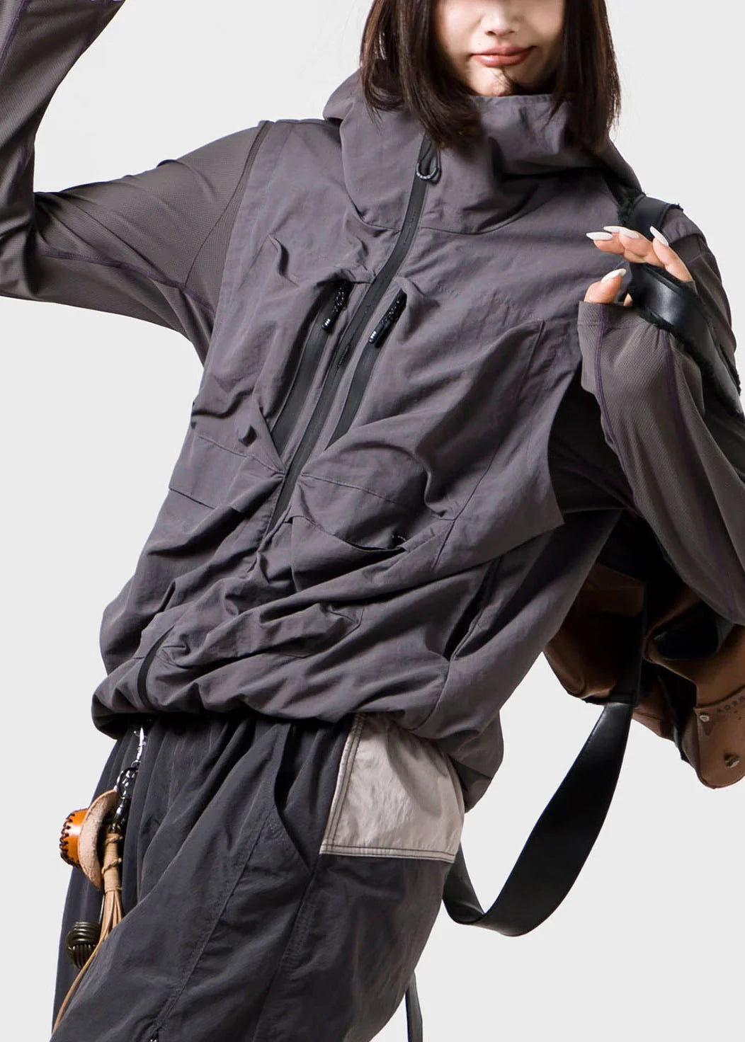 Gilet à capuche pour femme style bohème avec fermeture éclair 1