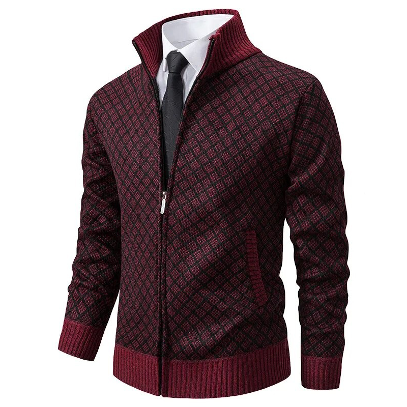 Gilet cardigan homme Jacquard doux et confortable 2