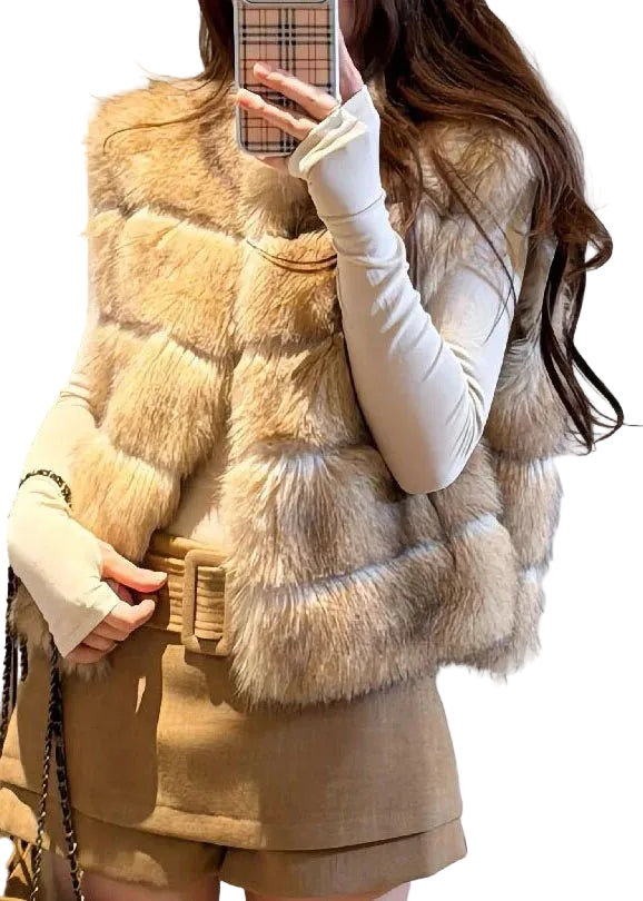 Gilet d'hiver Femme Patchwork à Col Montant Dégradé 3