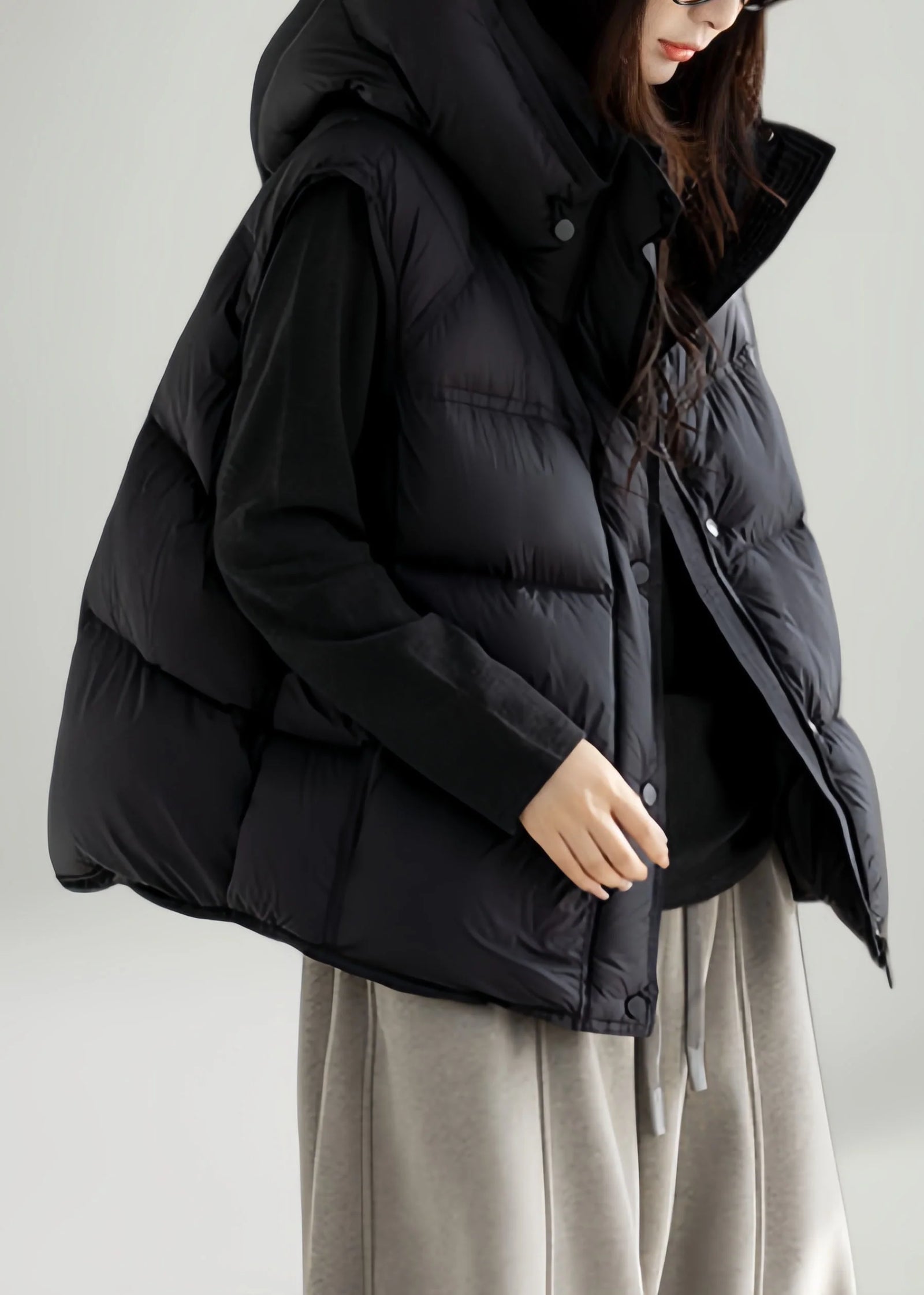 Gilet d'hiver femme coupe ample simple 1