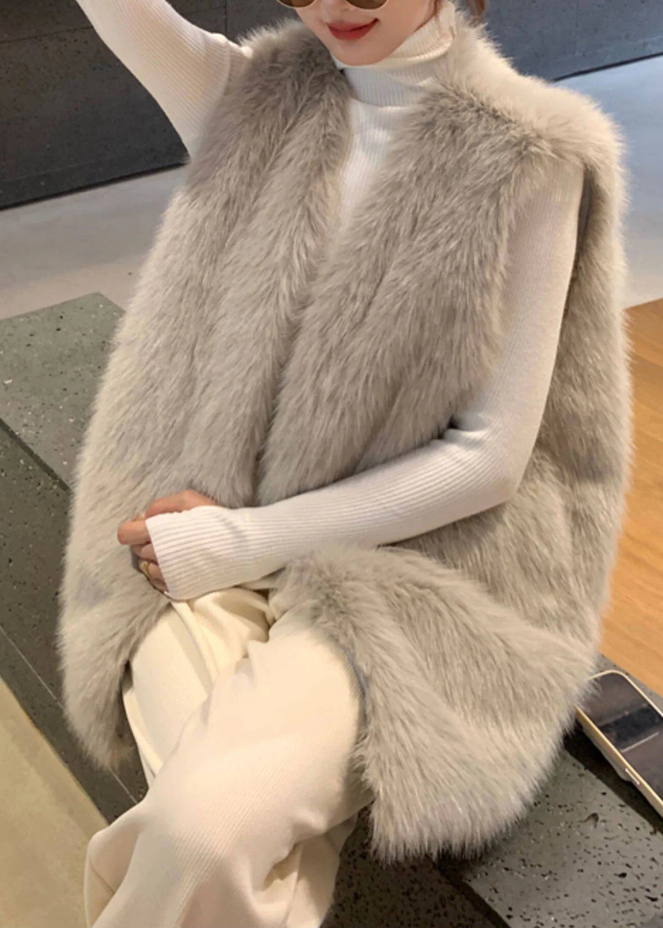 Gilet d'hiver pour femme à col en V classique 3