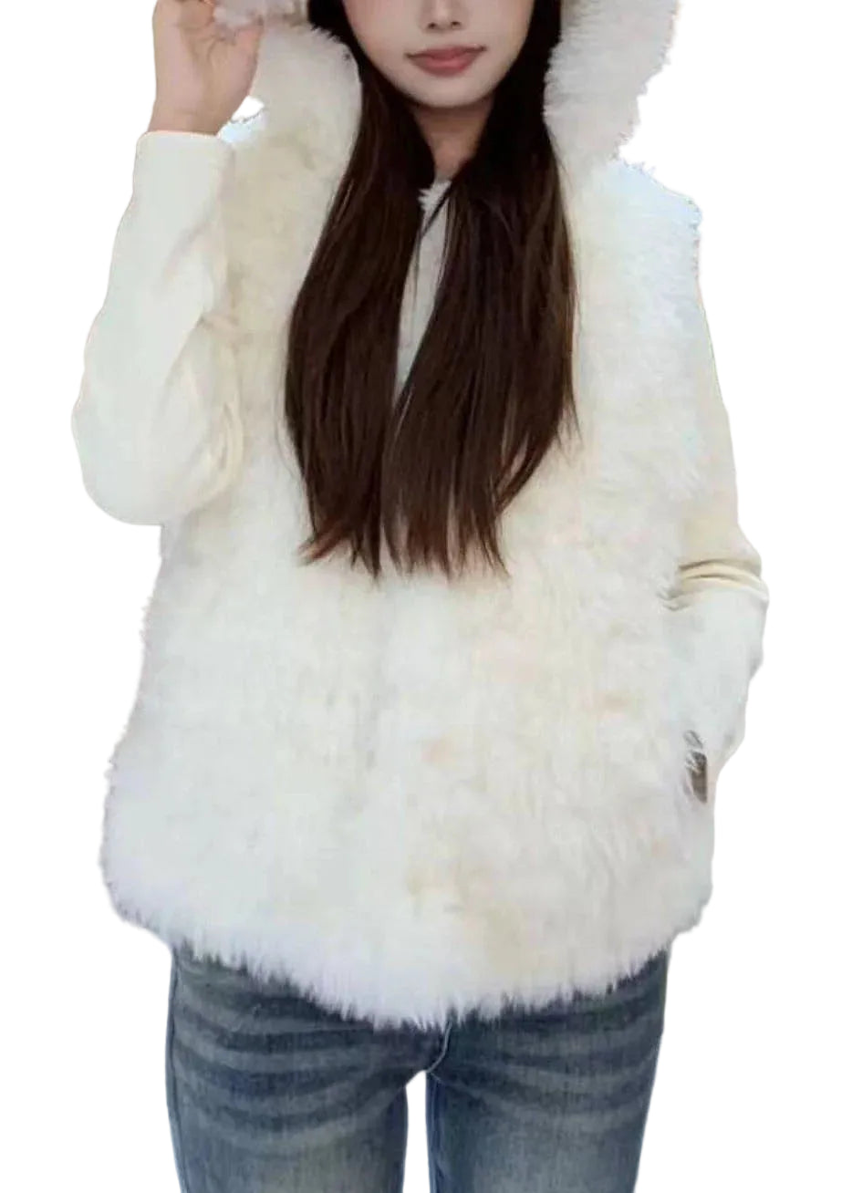 Gilet d'hiver pour femme avec capuche et poches 1