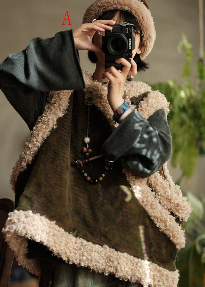 Gilet d'hiver pour femme style vintage à patchwork et rembourrage léger 2