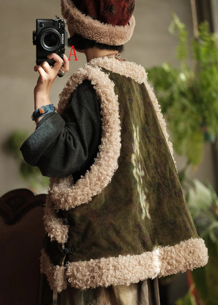Gilet d'hiver pour femme style vintage à patchwork et rembourrage léger 4