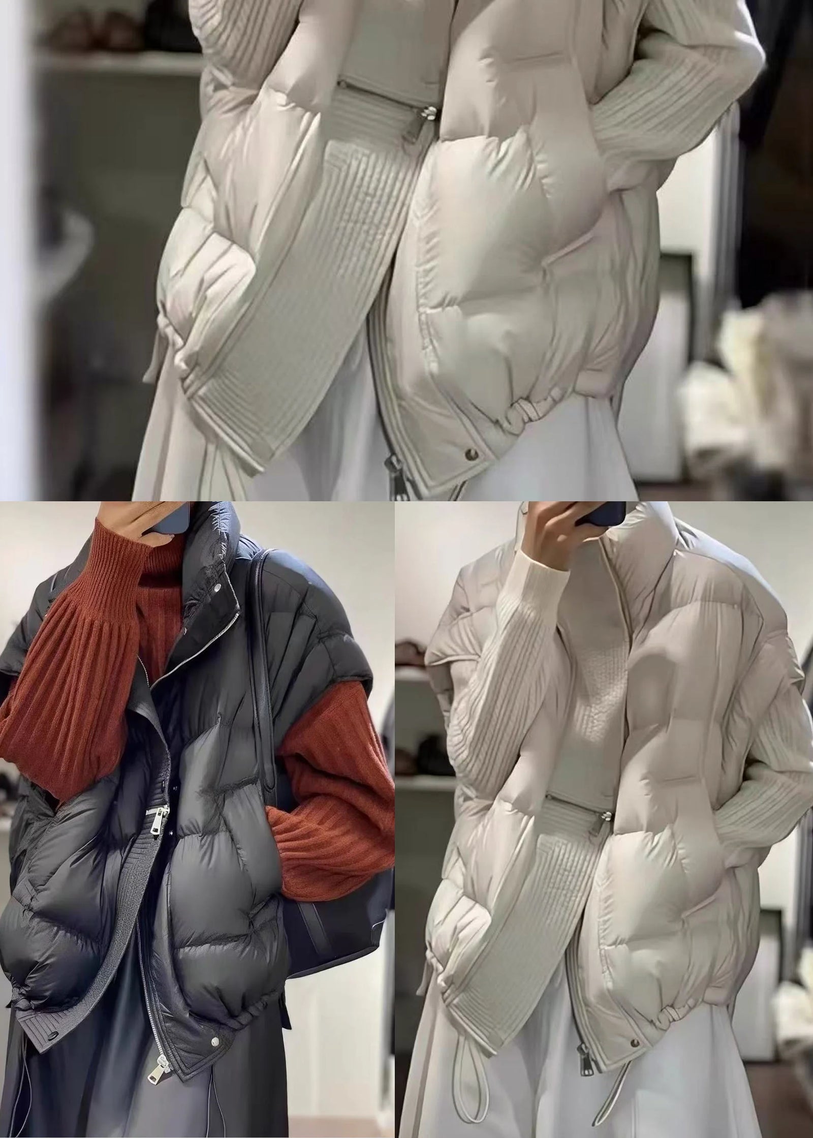 Gilet d'hiver pour homme à fermeture éclair et cordon de serrage 4