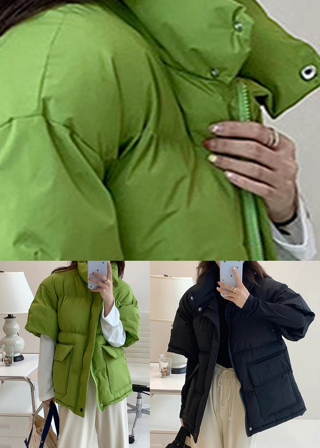 Gilet d'hiver pour homme à fermeture éclair et patchwork 4