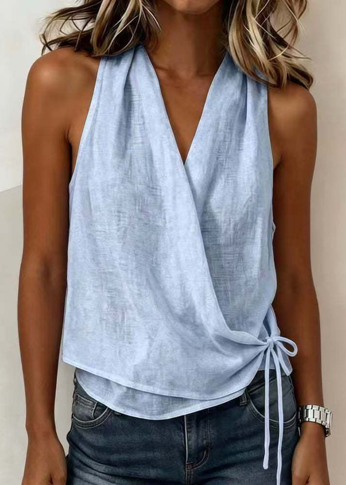 Gilet de Plage Femme Bohème Sans Manches Col en V 1