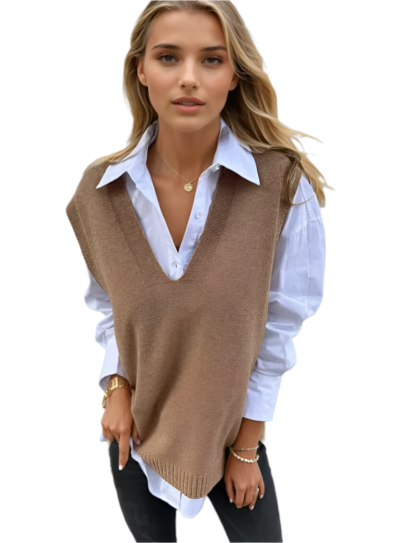 Gilet en Tricot pour Femme à Col en V 0