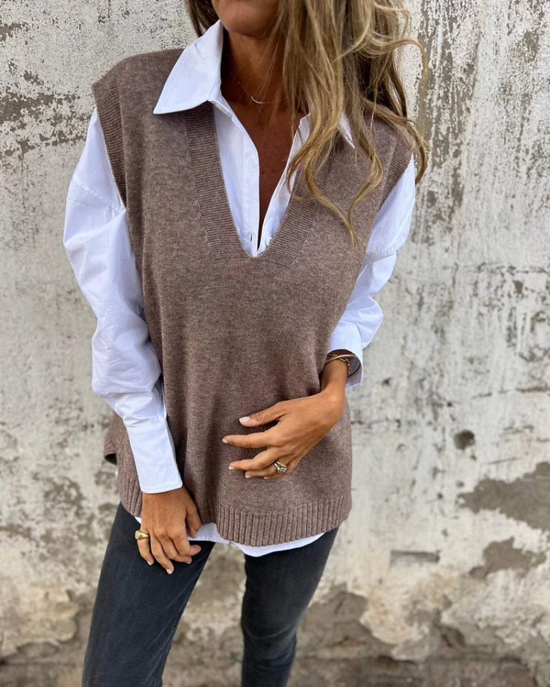 Gilet en Tricot pour Femme à Col en V 2