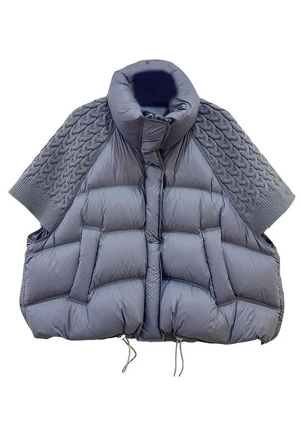 Gilet matelassé manches courtes col montant patchwork pour femme 3