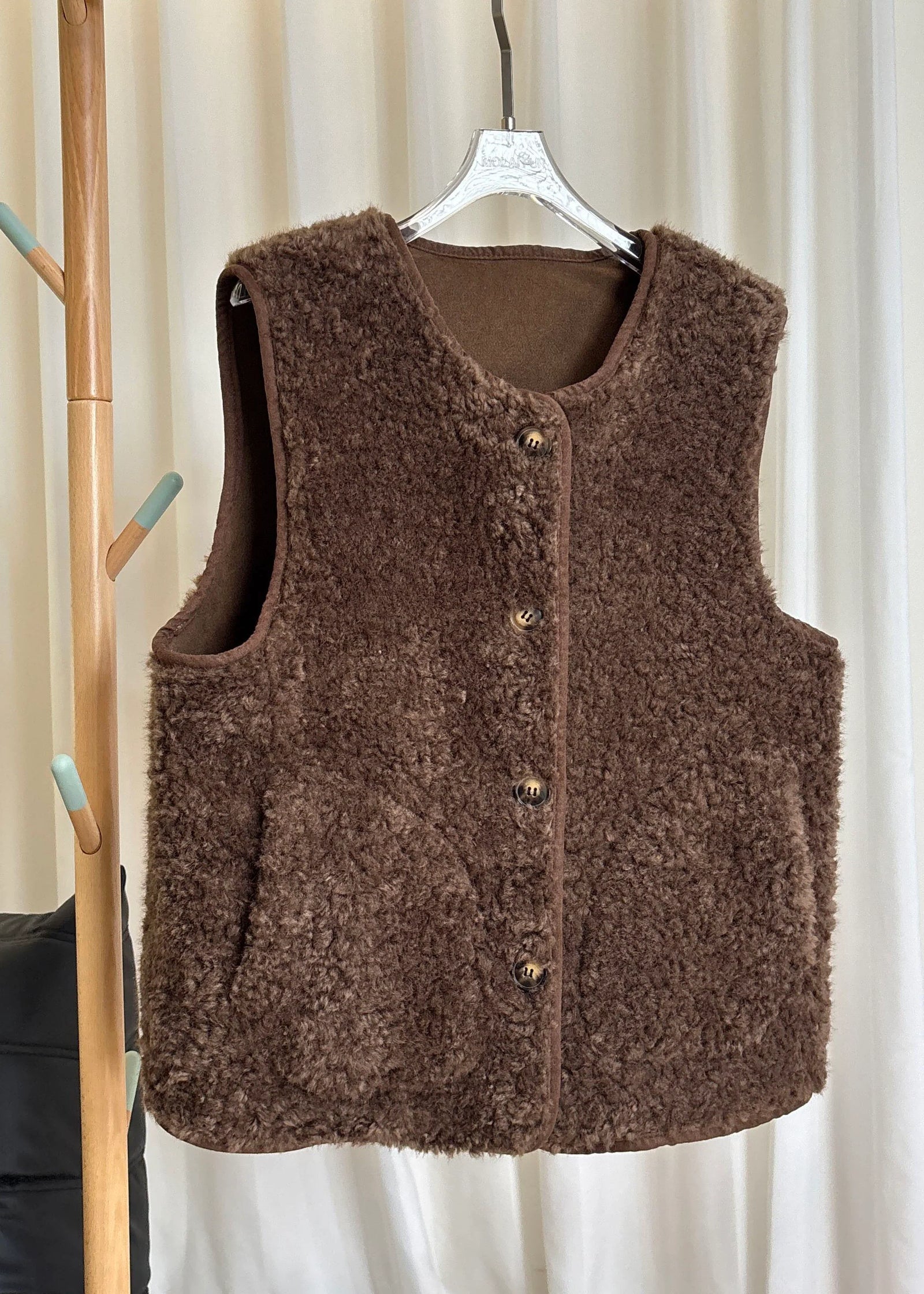 Gilet sans manches à col rond pour femme style décontracté 3