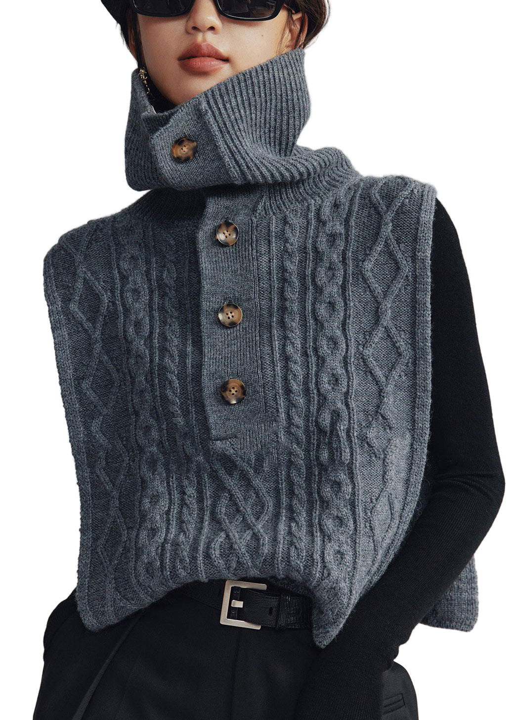 Gilet sans manches à col roulé 0