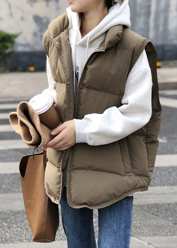 Gilet sans manches d'hiver pour femmes en khaki 1