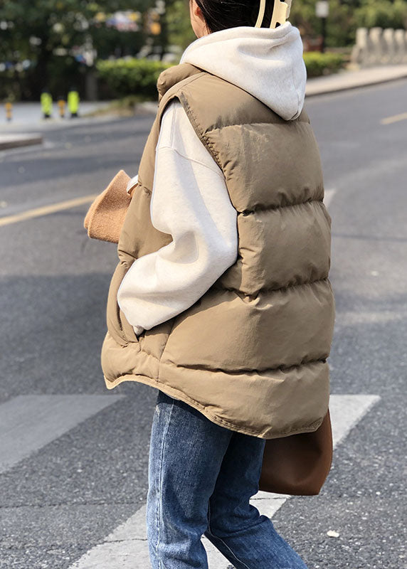 Gilet sans manches d'hiver pour femmes en khaki 2