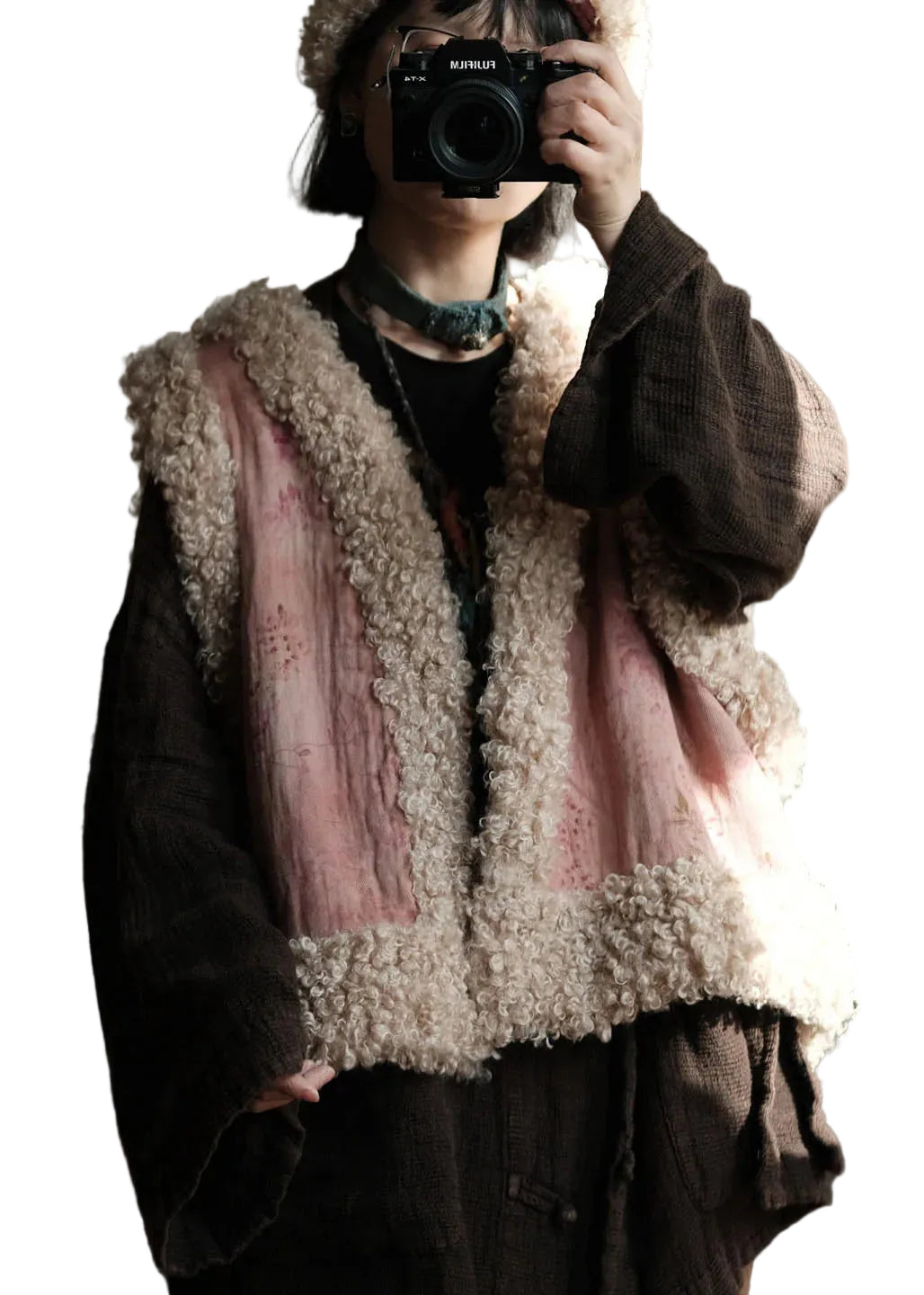 Gilet sans manches patchwork pour femme style unique 0