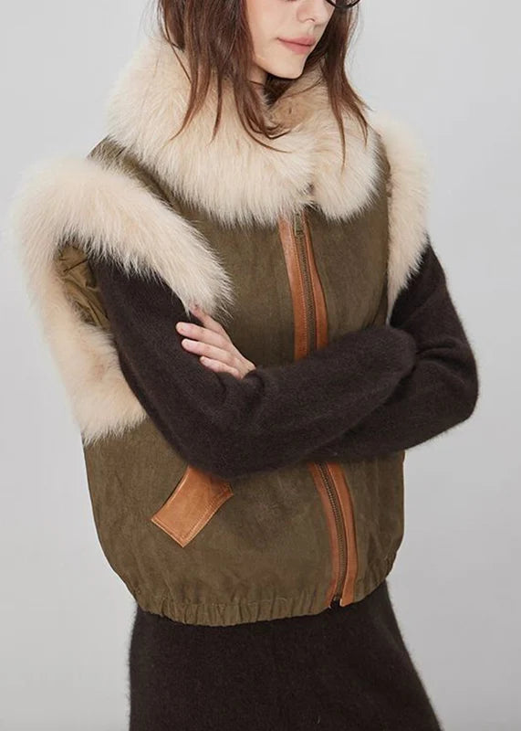 Gilet sans manches pour femme avec poches et col en fausse fourrure 4