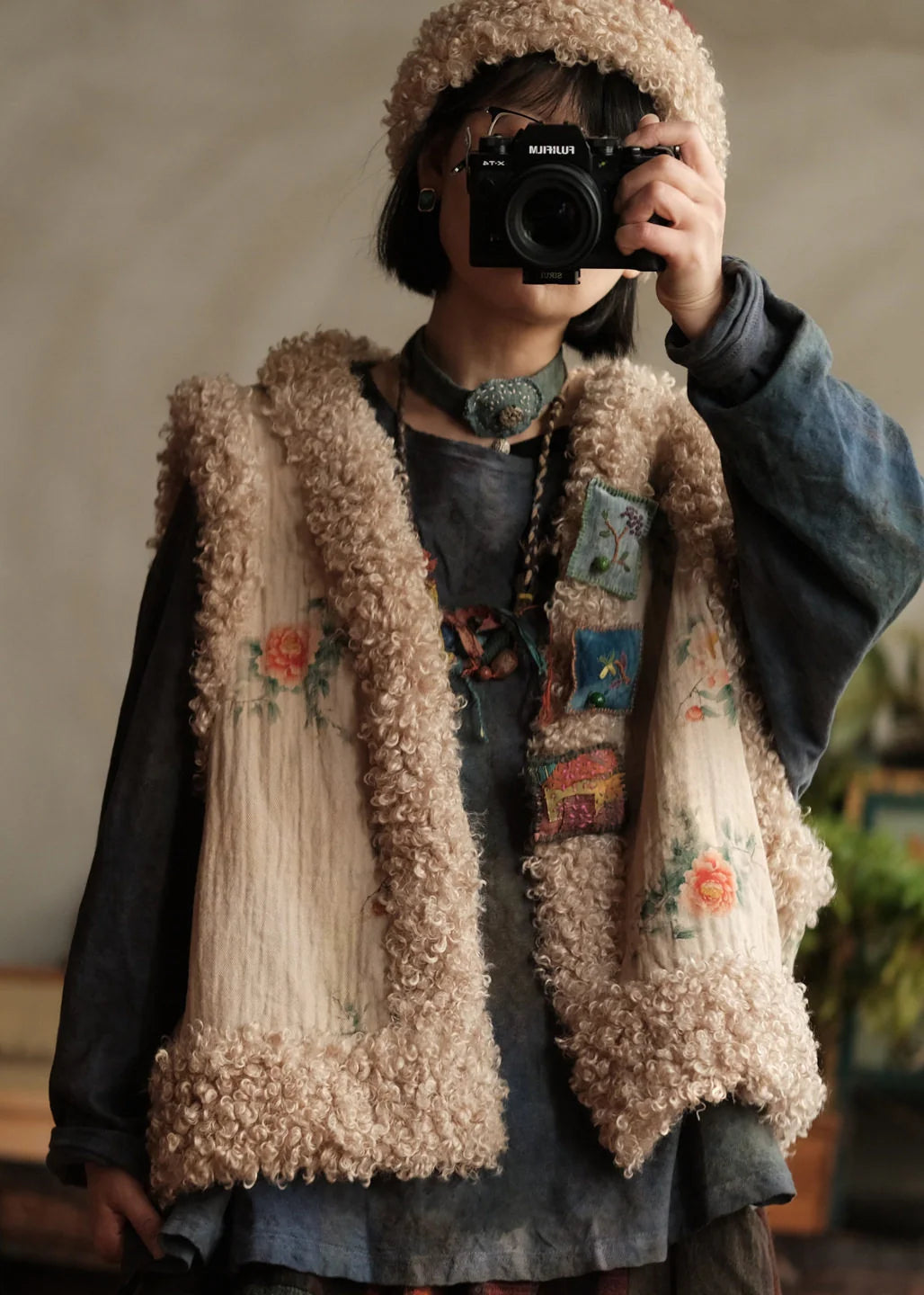 Gilet sans manches pour femme style décontracté patchwork 1