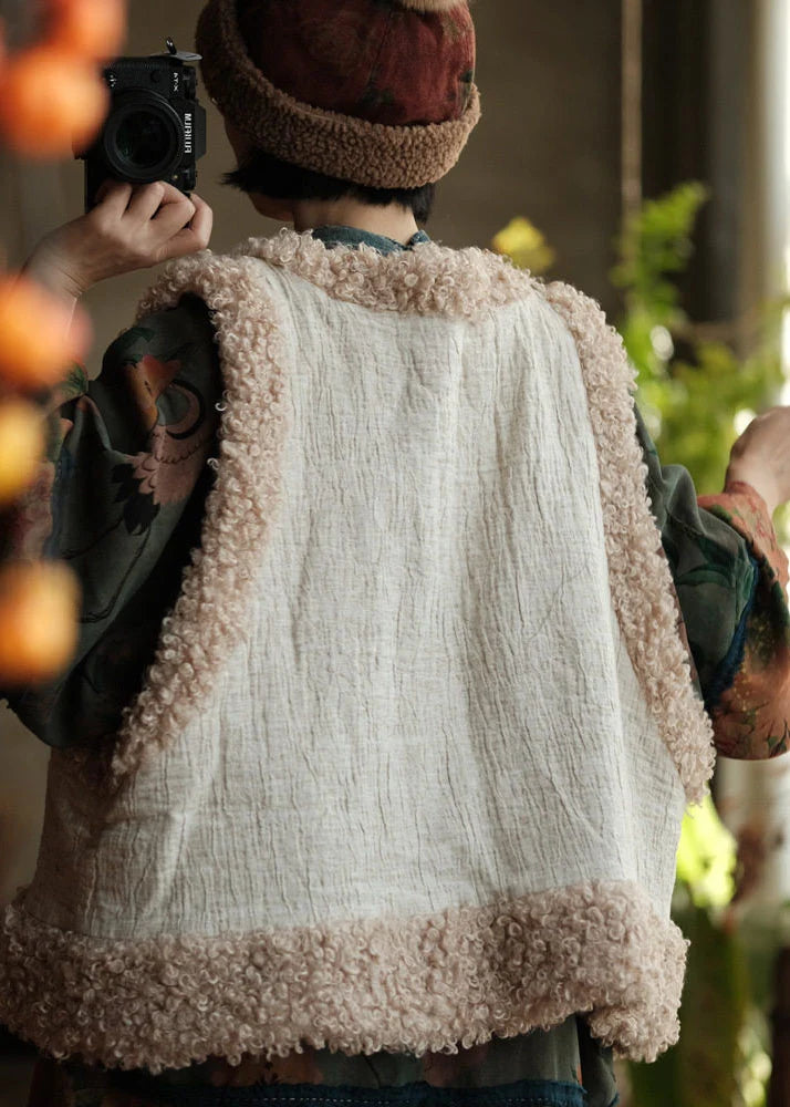 Gilet sans manches vintage patchwork pour femme 4