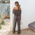 Combinaison Femme Chic Épaules Dénudées Polyester-2