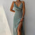 Robe Femme Midi Drapée Dos Nu Polyester Élégante 1