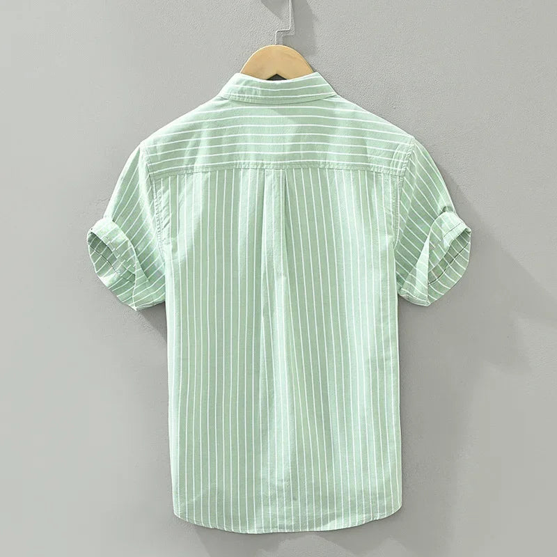 Chemise Homme Rayée Décontractée 100% Coton 4