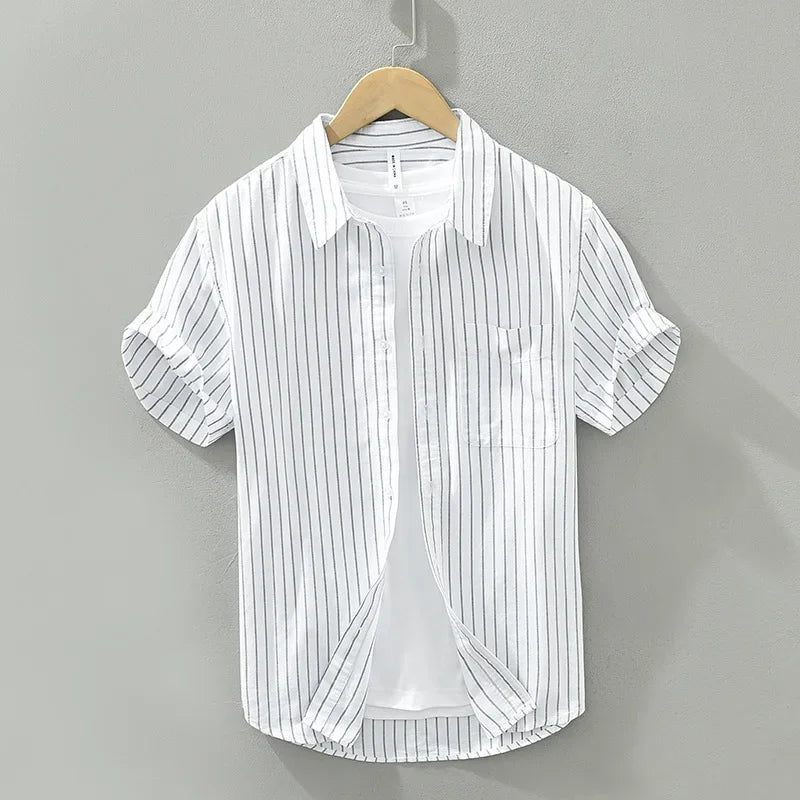 Variant image for Chemise Homme Rayée Décontractée 100% Coton-19