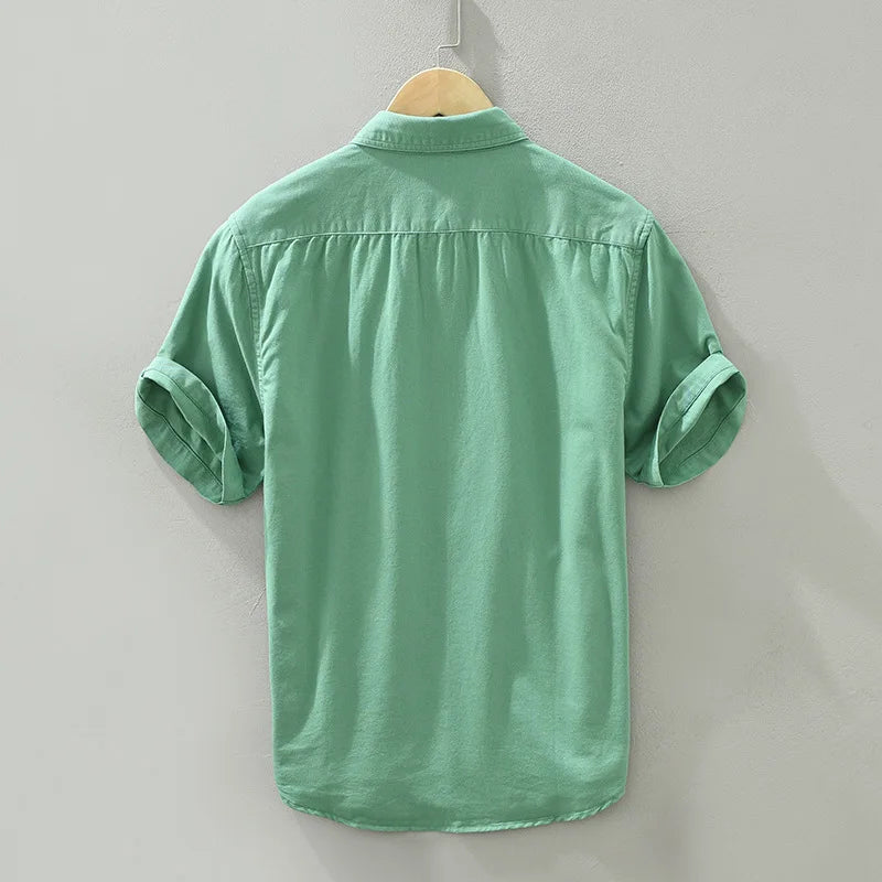 Chemise Homme Manche Courte Coton Décontractée avec Motif Dessin Animé 4