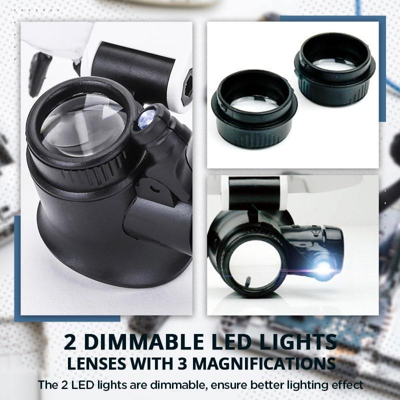 Loupe de Précision Adulte LED Réglable Plastique Verre Optique-4