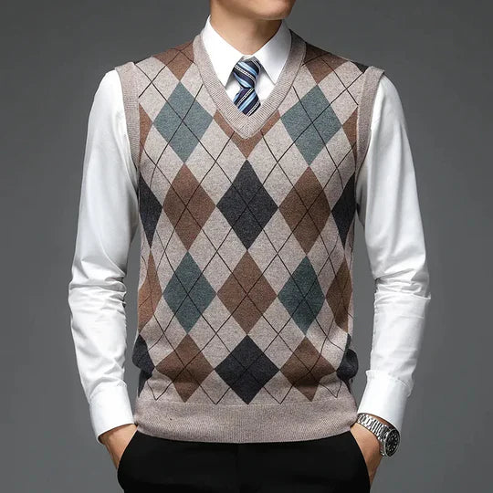 Variant image for Gilet Homme Élégant en Tricot Doux pour un Style Contemporain-1