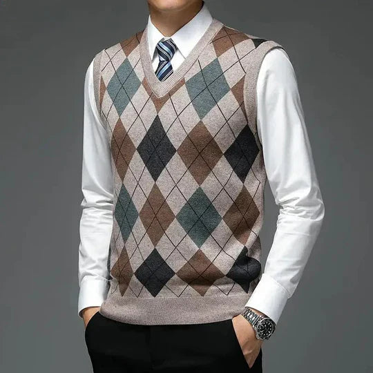 Gilet Homme Élégant en Tricot Doux pour un Style Contemporain-2