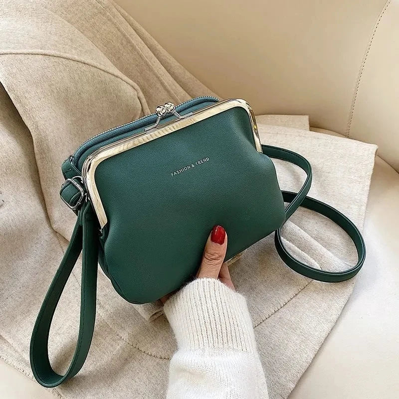 Sac à main décontracté pour femmes avec clip pratique en cuir artificiel 1