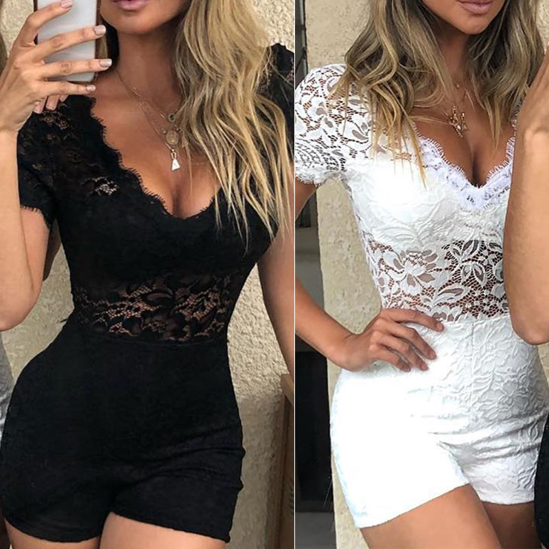 Combinaison Femme Chic Dentelle Spandex Élégante 3