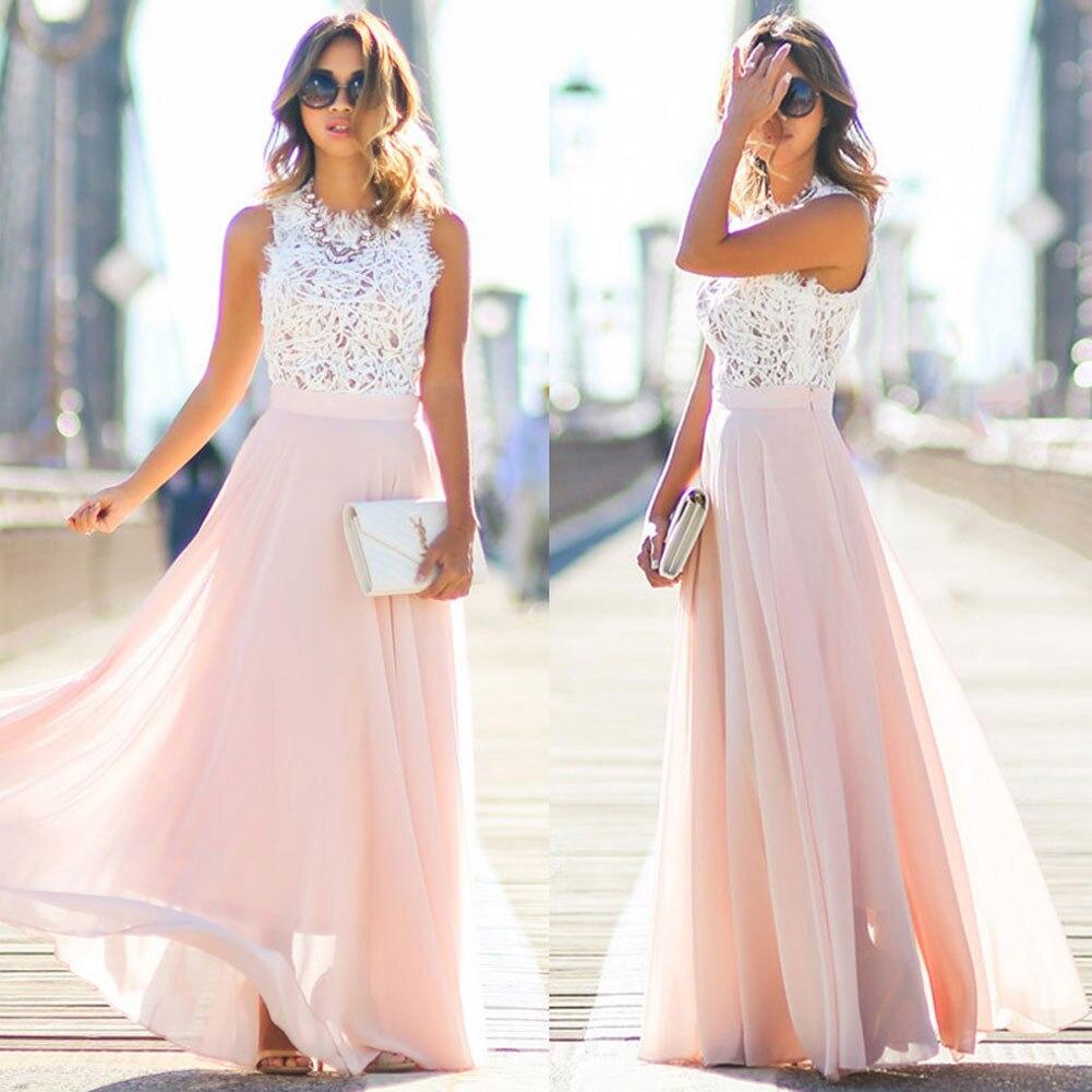Variant image for Robe d Été Chic Femme En Dentelle Longue Légère Élégante-1