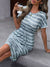 Variant image for Robe Femme Décontractée Courte en Coton avec Train et Cordon Ajustable-1