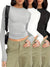 Variant image for Tee Shirt Manche Longue Femme Monochrome 100% Coton-1